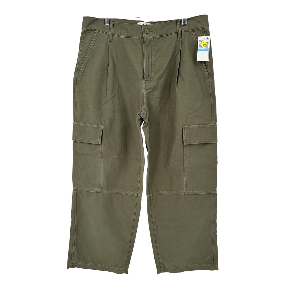 AGOLDE Jericho Fatigue Olive‎ Green Cargo Pants Cropped Wide Leg Pleated Size 31